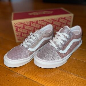 Vans Kids Sparkly Pink Sneakers